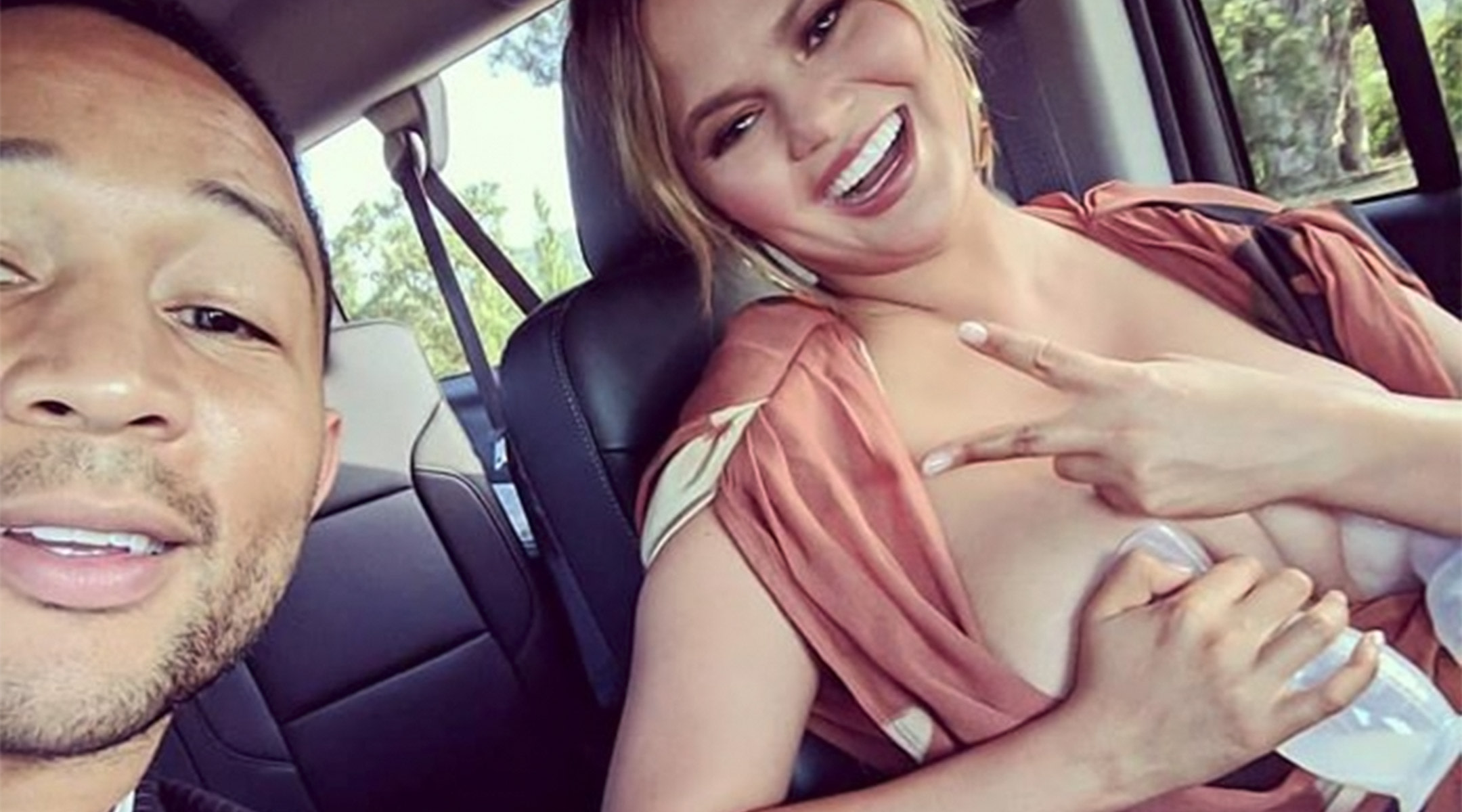 chrissy teigen pumping on fathers day date with john legend