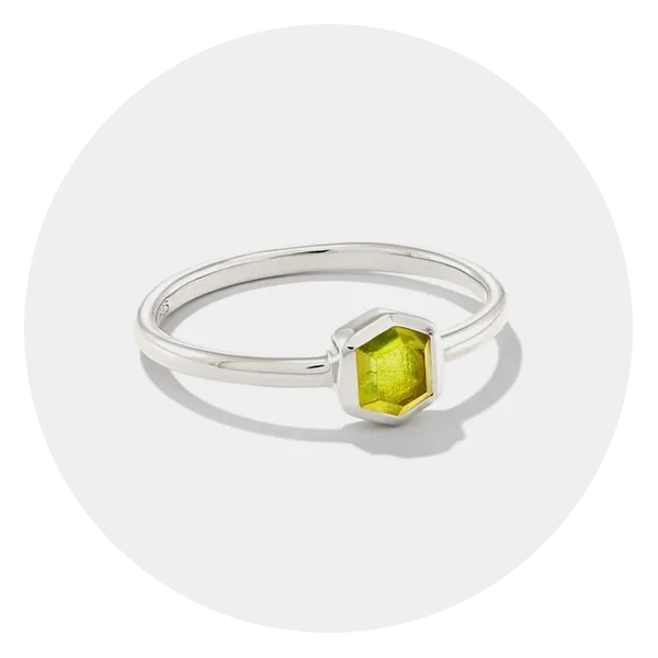 Davie Sterling Silver Band Ring in Peridot