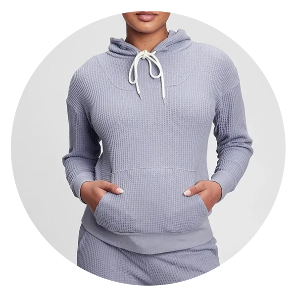 Maternity Waffle-Knit Hoodie