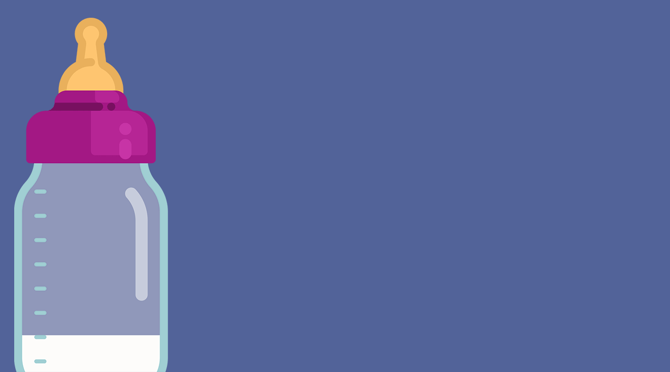 rotating gif of animated baby bottles filled to different levels