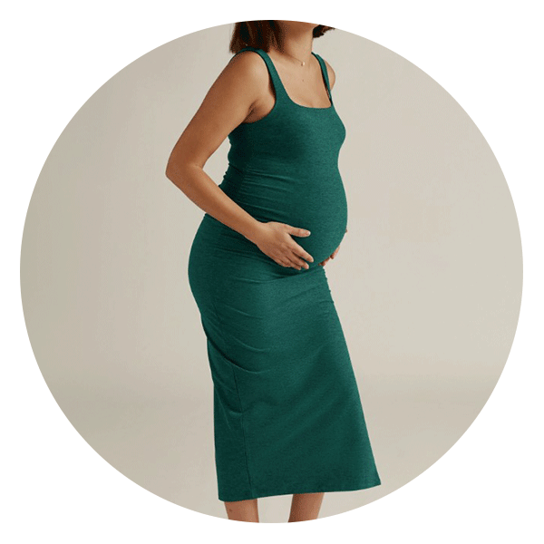 Black Fitted Maternity Midi Tank Dress– PinkBlush