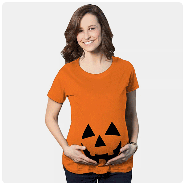 Maternity Happy Jack O Lantern Pregnancy T Shirt Cute & Postpartum Bike shorts