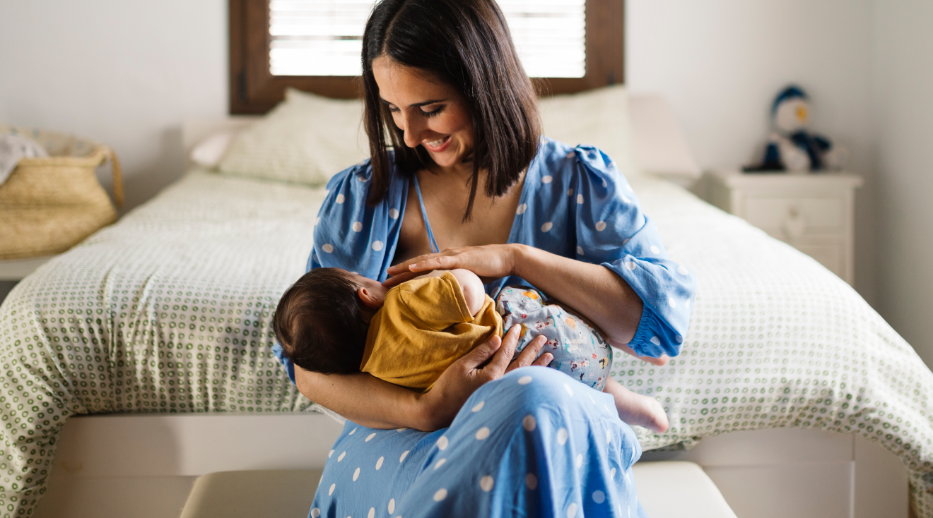 mom breastfeeding baby