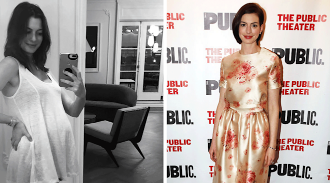 anne hathaway miscarriage 2015 during off broadway play "grounded"