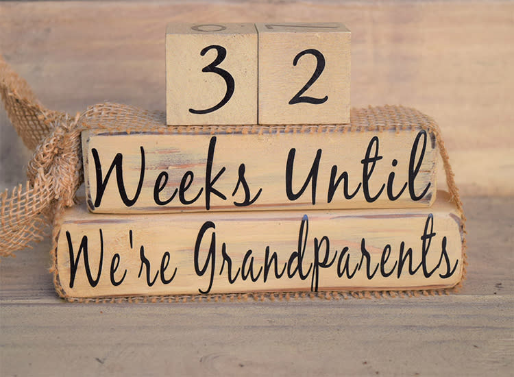 Pregnancy announcement card for grand parents reveal great grandparents  PA91