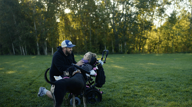 brady crandall with his disabled daughter
