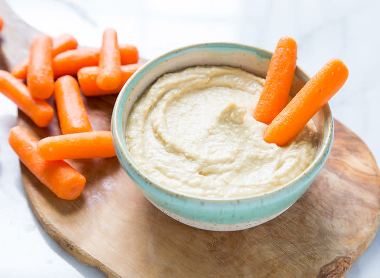 Carrots And Hummus Healthy Snack | Vegetarian Recipes