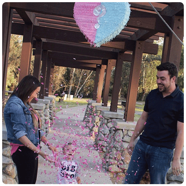 APINATA4U Gender Reveal Heart Piñata