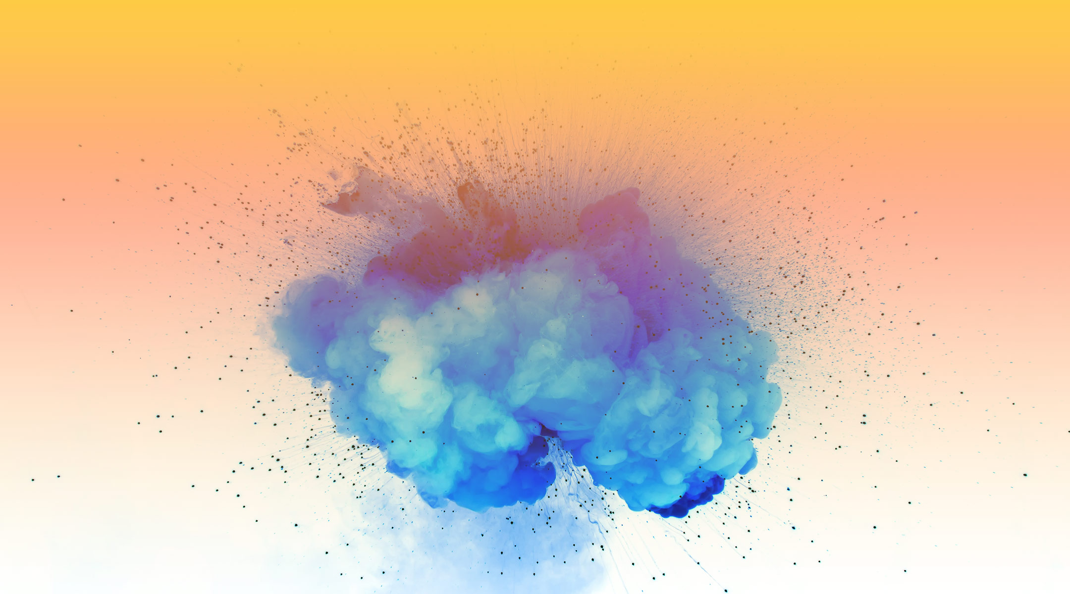 blue powder smoke with gradient overlay