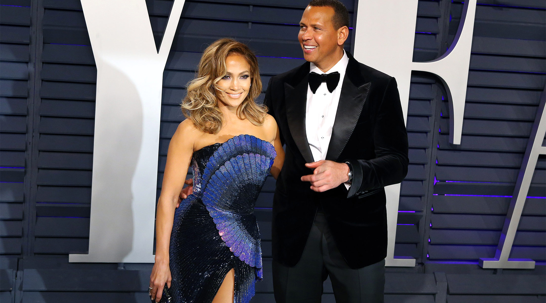 jennifer lopez and a rod walk the red carpet