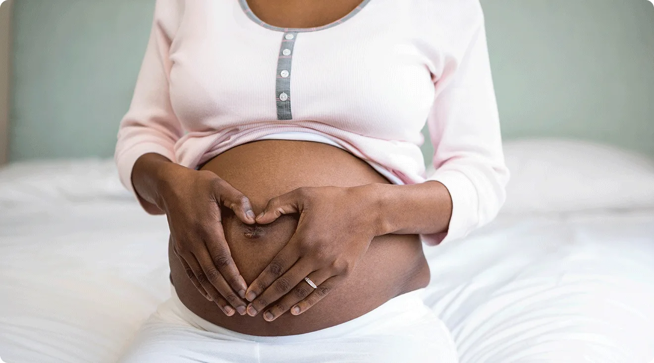 close up of pregnant belly