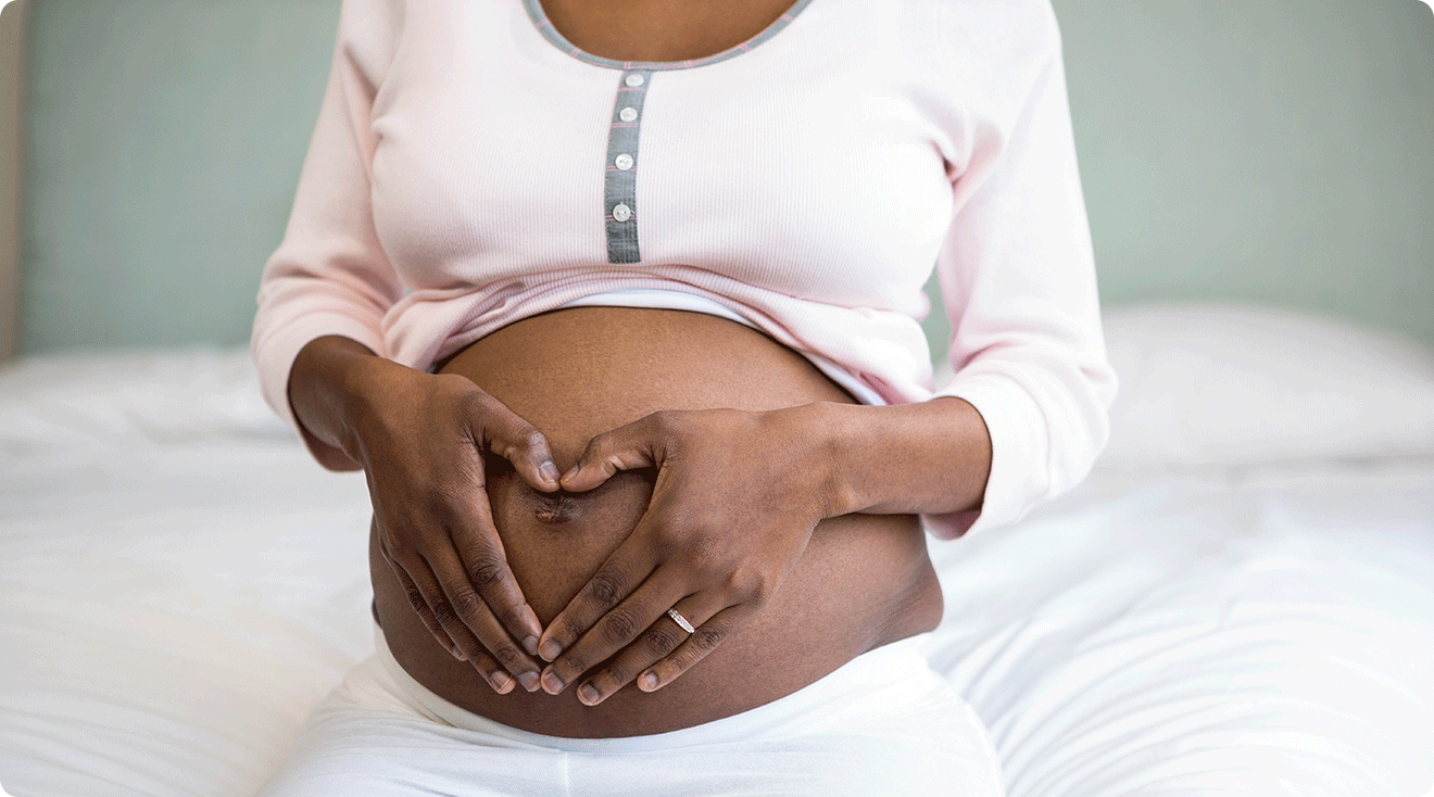close up of pregnant belly