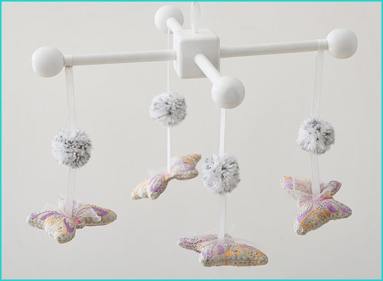 Style2 Your's Bath Baby Crib Mobile Nursery Cot Mobile 3D Butterfly Airplane Bird Felt Crib Mobile Hanging Ceiling Mobile Newborn Hanging Crib Montessori Toy Infants Bed Decorative Pendant Toy 