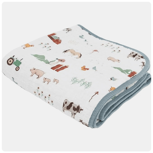Little Unicorn Cotton Muslin Baby Quilt Farmyard