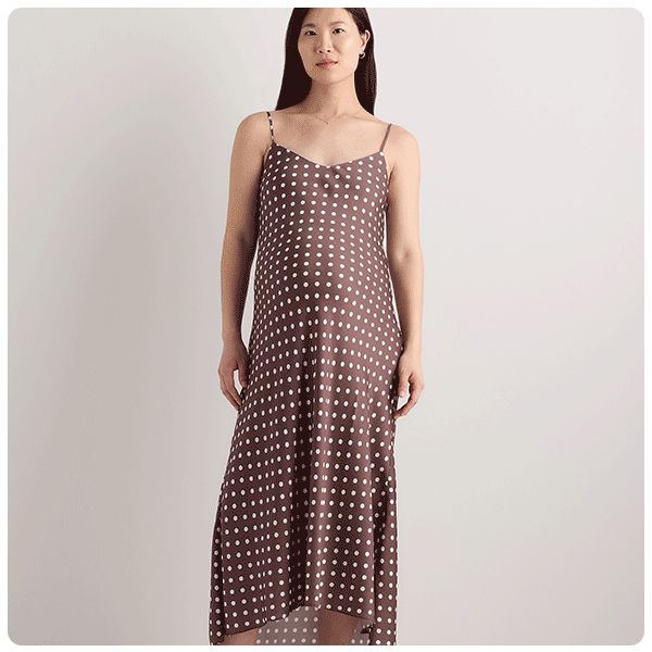 Quince Washable Stretch Silk Maternity Slip Dress