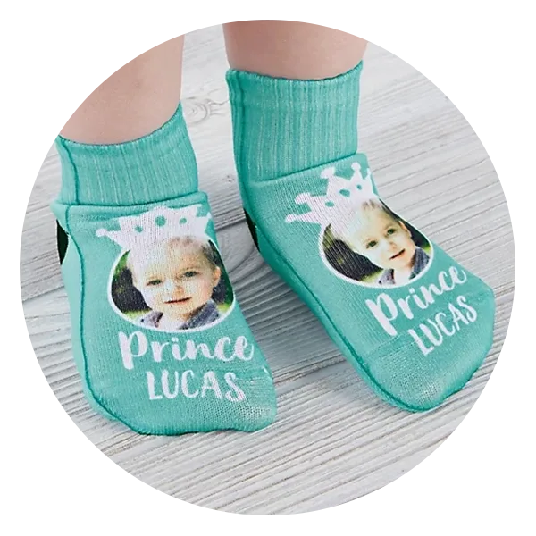 Prince Personalized Photo Toddler Socks