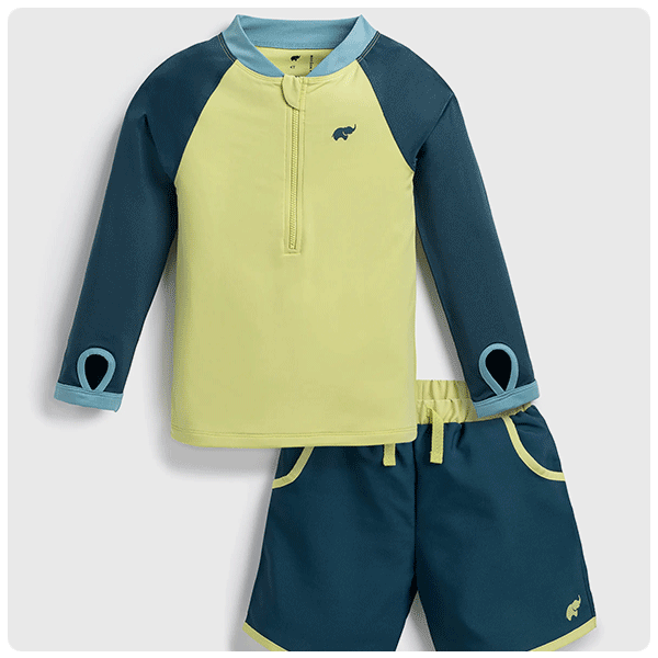 Monica + Andy Rashguard Top Swim Trunks Bundle