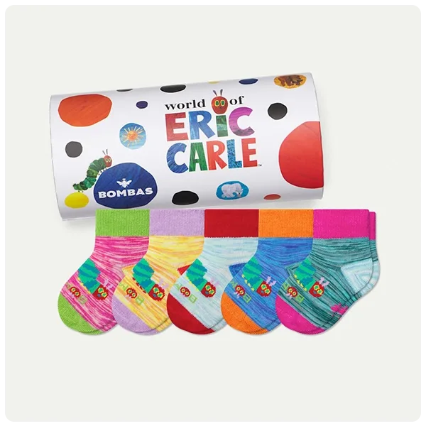 Bombas Baby Eric Carle Lightweight Calf Sock 5-Pack Gift Box