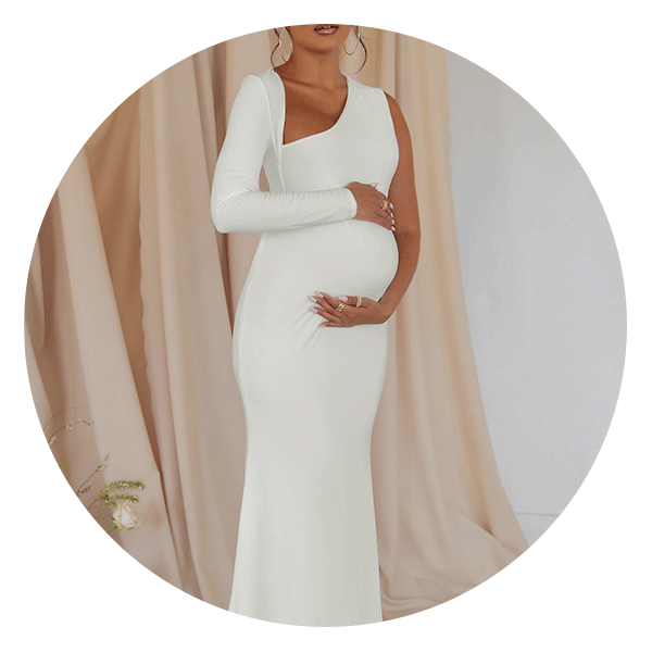 White Maxi Maternity Dress - Sexy Mama Maternity