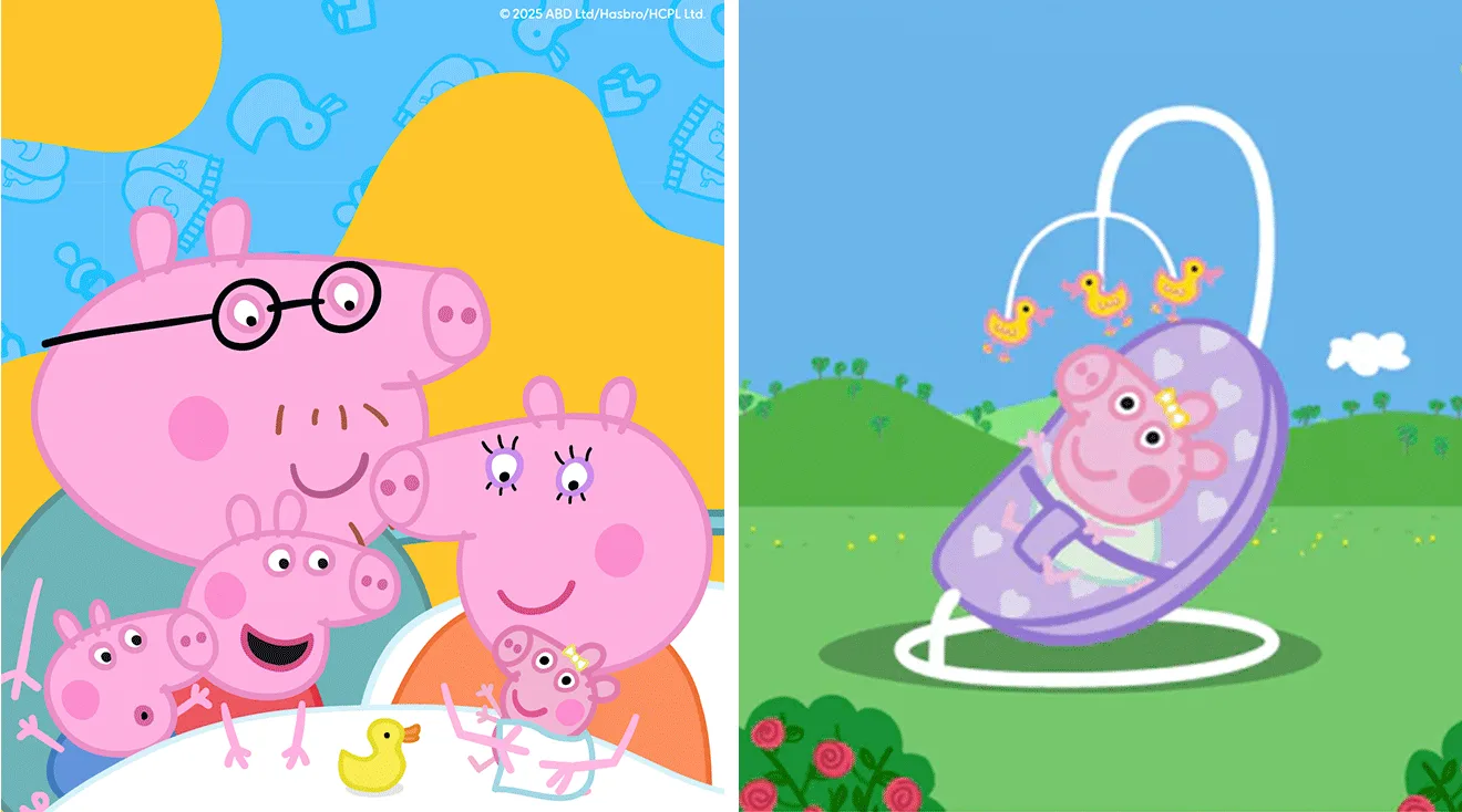 peppa pig has a new sibling, evie pig