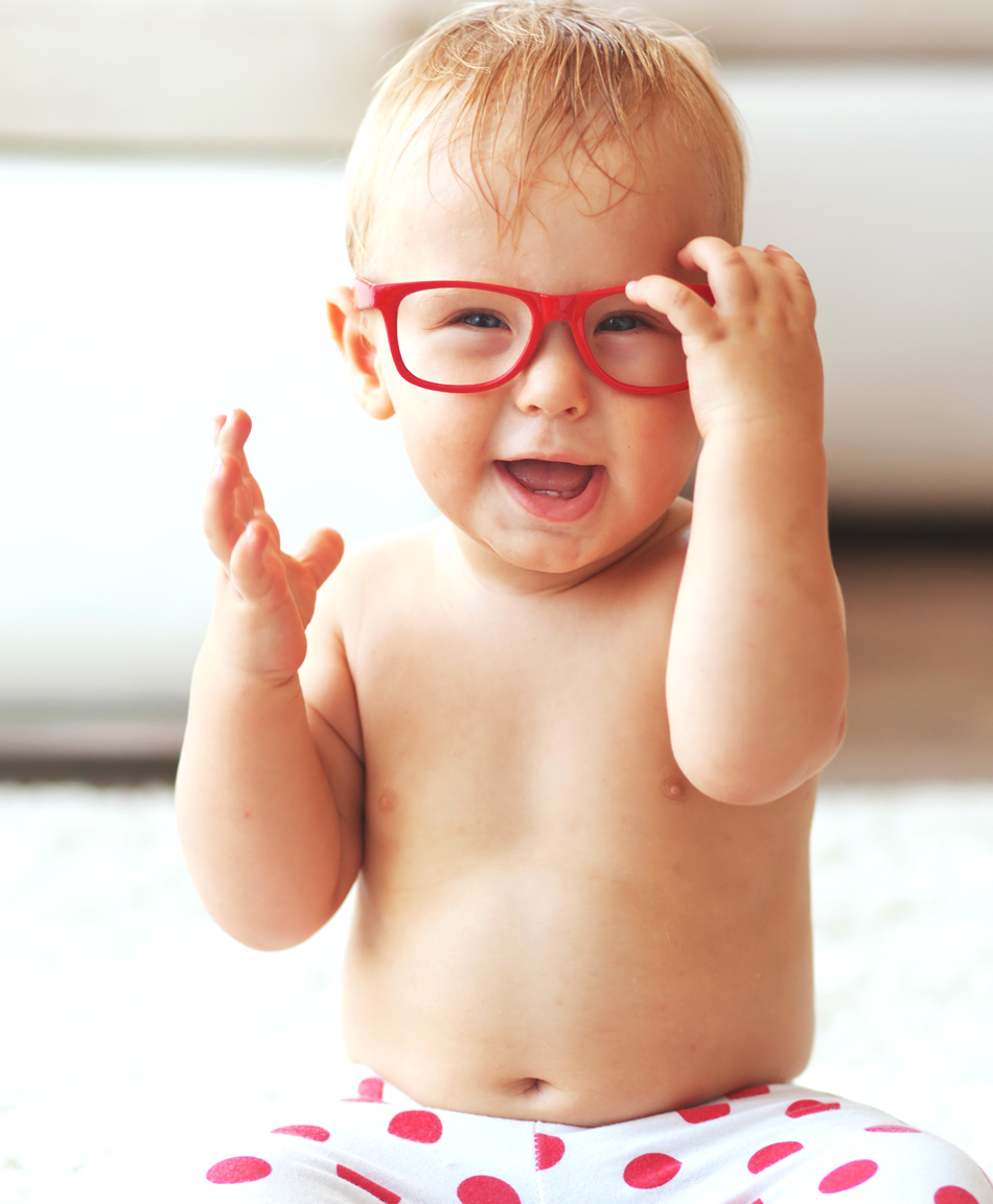 Shops baby gets glasses