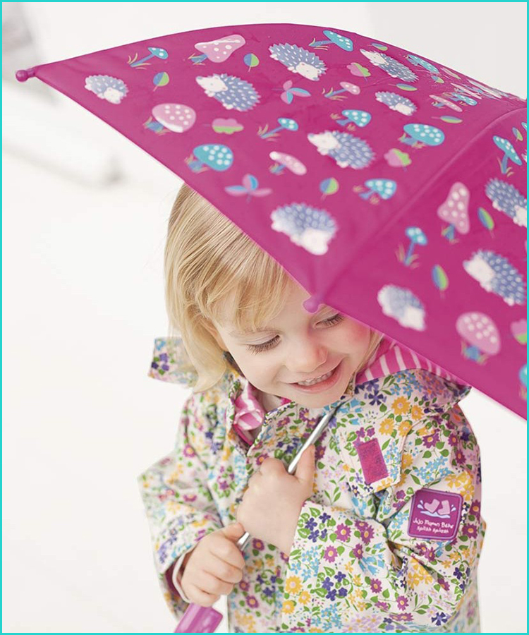 Unicorn Pattern Anti-UV Rain Umbrella for Girls Waterproof Lightweight Stick Umbrella for Outdoor with Easy to Open Slide Feature Color Changing Umbrella for Kids 