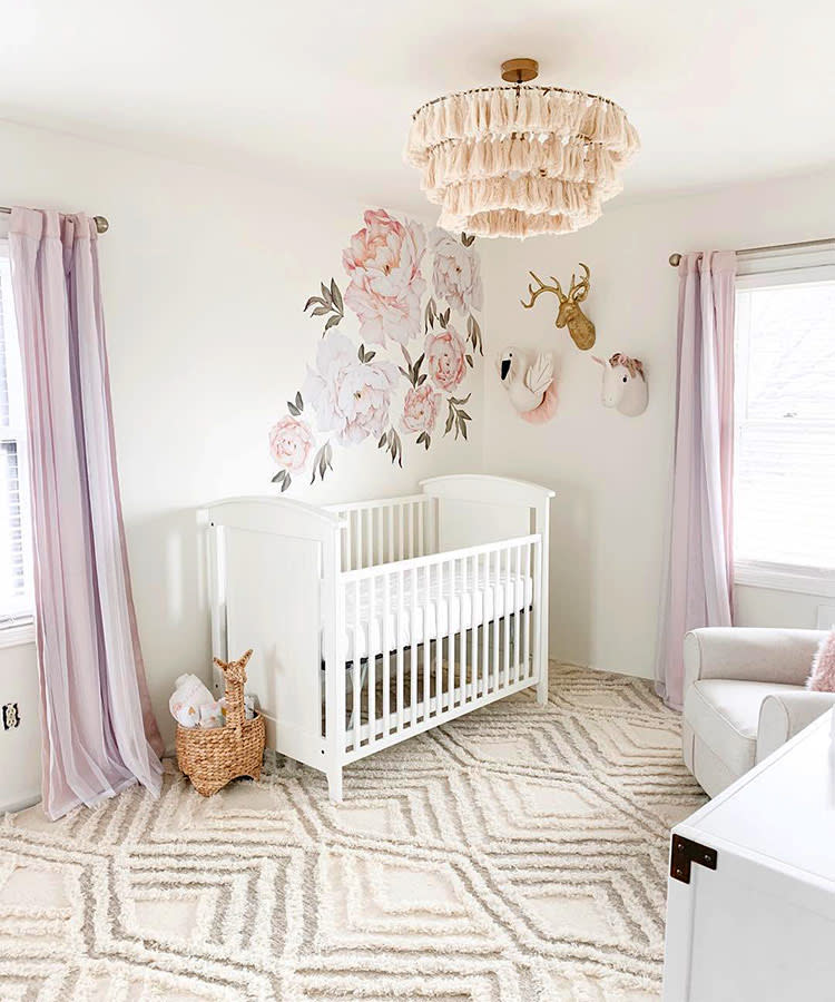43 Baby Girl Nursery Ideas For A Swoon, Curtains For Nursery Girl