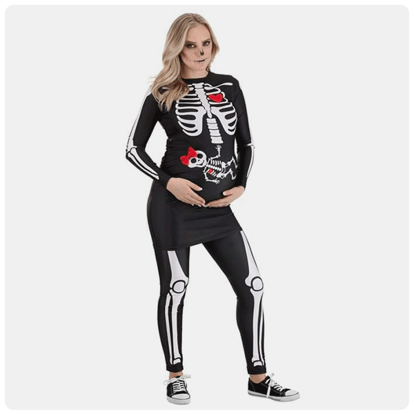 Maternity Pregnant Skeleton Costume for Women