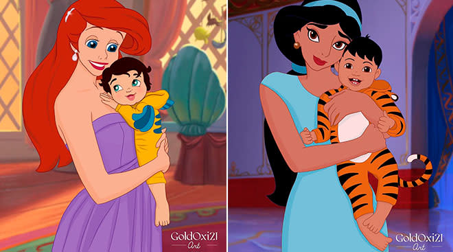 10 Disney Princesses Reimagined As Parents Elsa Jasmine Pocahontas