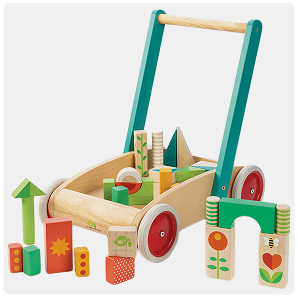 Tender Leaf Toys Wagon with Blocks 