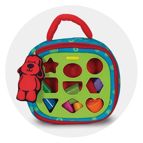 Melissa & Doug K's Kids Take-Along Shape Sorter Baby Toy With 2-Sided Activity Bag and 9 Textured Shape Blocks