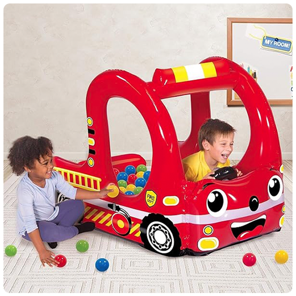 BANZAI Rescue Fire Team Play Center Ball Pit with 20 Balls