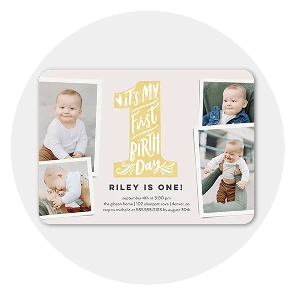 My First Birthday Birthday Invitation