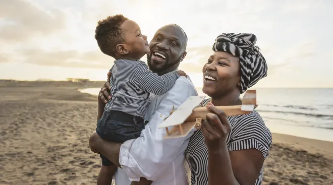 Family on the beach