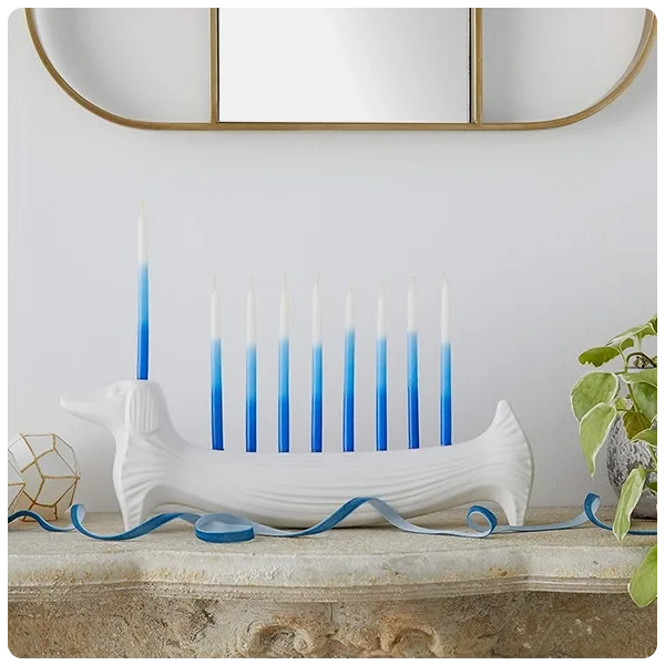 Jonathan Adler Ceramic Dachshund Menorah