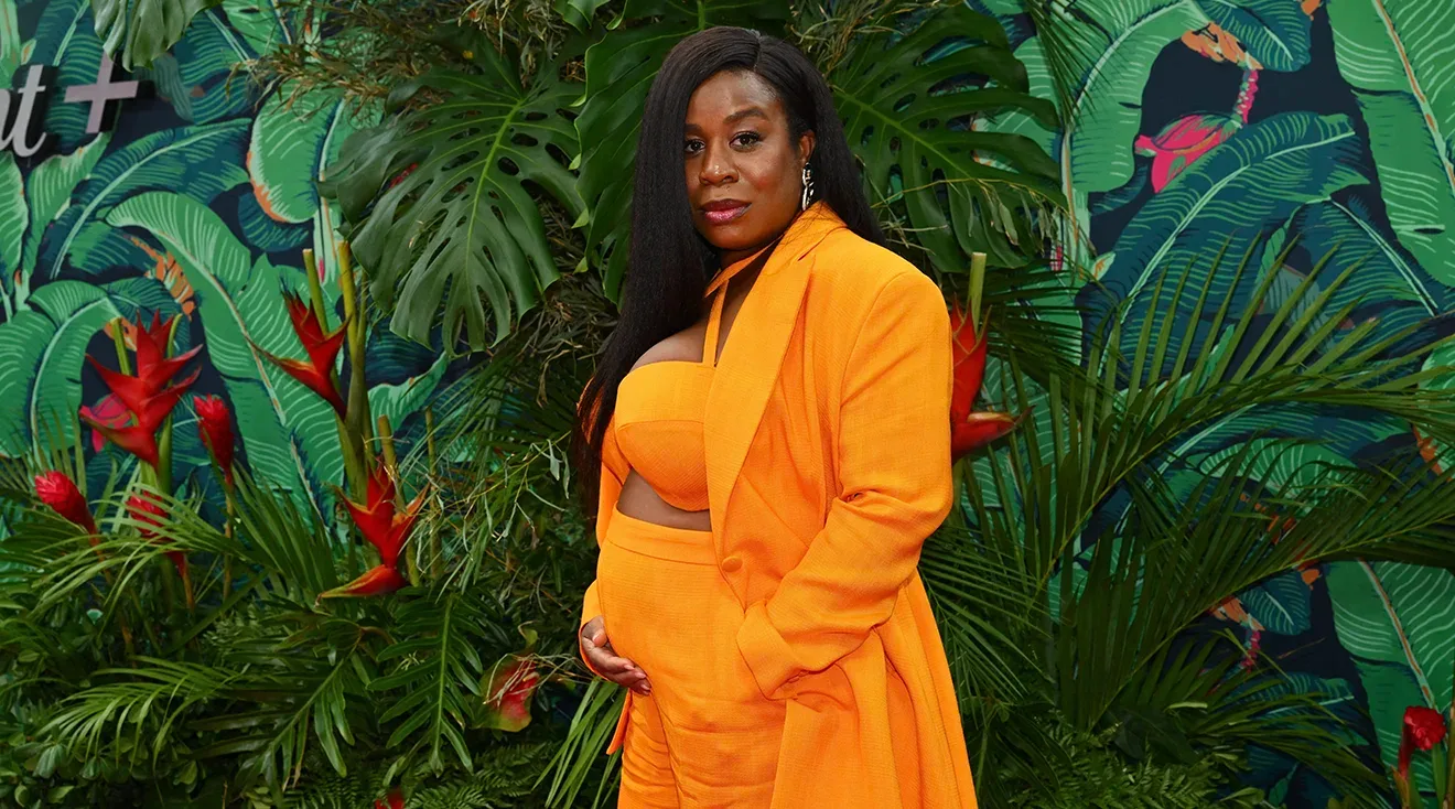 pregnant actress Uzo Aduba arrives for the 76th Tony Awards at the United Palace in New York City on June 11, 2023