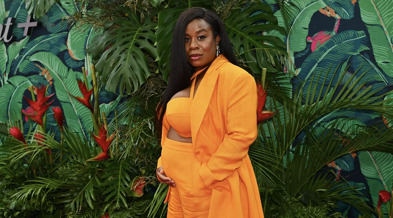 pregnant actress Uzo Aduba arrives for the 76th Tony Awards at the United Palace in New York City on June 11, 2023