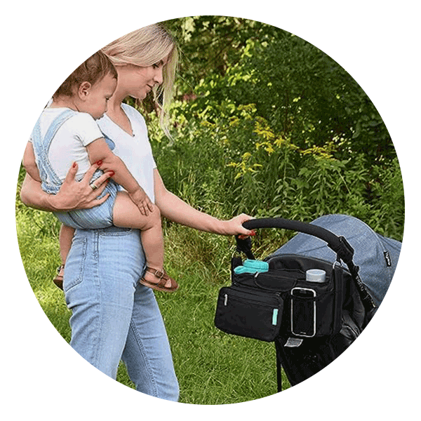  Baby Stroller Organizer Bag with Cup Holder Diaper Storage  Multiple Pockets Phone Pocket and Instant Wipe Access Pocket Baby Stroller  Organizers Bag for Moms (D) : Baby