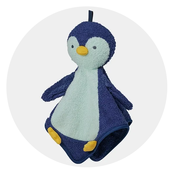 Manhattan Toy Penny Penguin Scrub-A-Dubbie Washcloth And Bathing Mitt Puppet