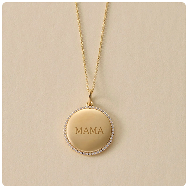 Tiny Taga Mama Pave Pendant Necklace