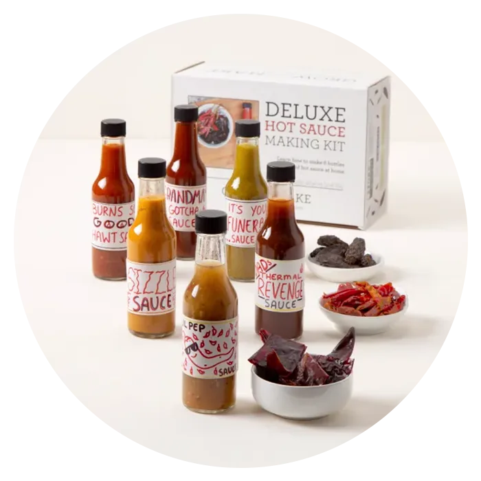 DIY Gift Kits Standard Hot Sauce Making Kit with 3 Recipes, Bottles & More:  All-Inclusive Set for Making The World's Hottest Hot Sauce Kit for Adults!  Great Gift For Birthdays, Fathers Day 