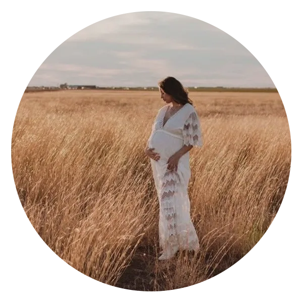 Angel Maternity Lace Cotton Maternity Maxi Dress