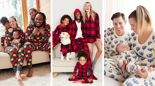 matching holiday family pajamas 