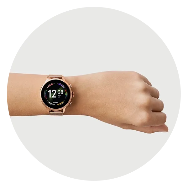 Fossil Gen 6 Smartwatch Rose Gold-Tone Stainless Steel Mes