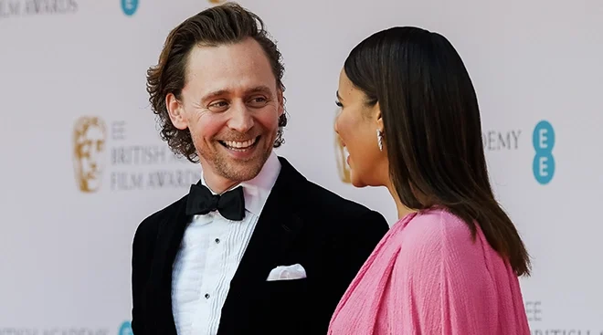 Tom Hiddleston and Zawe Ashton attend the EE British Academy Film Awards 2022 at Royal Albert Hall on March 13, 2022 in London, England
