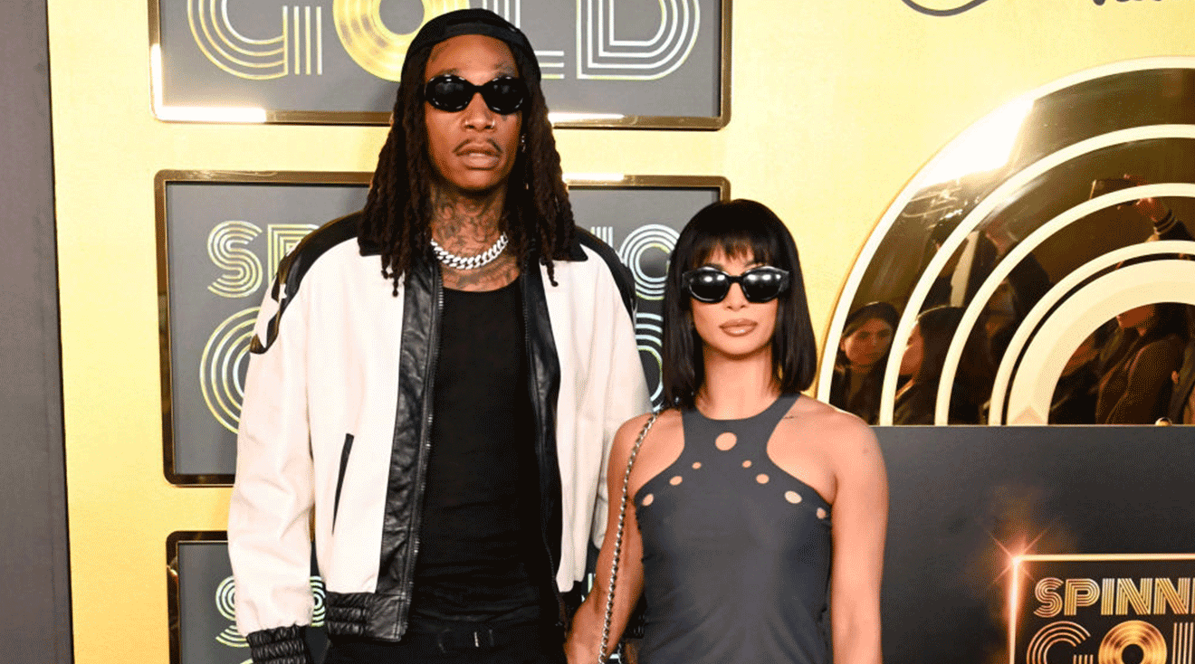 Wiz Khalifa and Aimee Aguilar at the premiere of "Spinning Gold" held at the Directors Guild of America on March 29, 2023 in Los Angeles, California