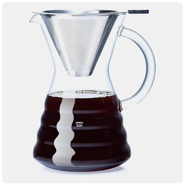 Unbreakable Pour Over Coffee Maker with Permanent Stainless Filter
