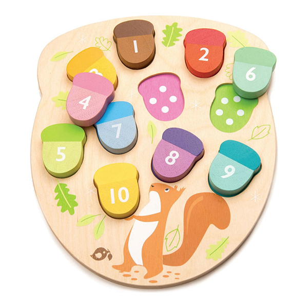 Tender Leaf Toys How Many Acorns? Puzzle