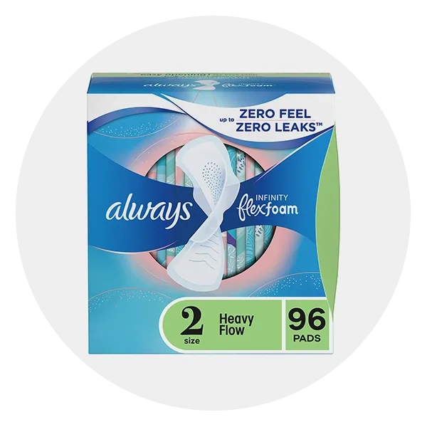 Always Pure Cotton Feminine Pads With WIngs, Size 2, Heavy