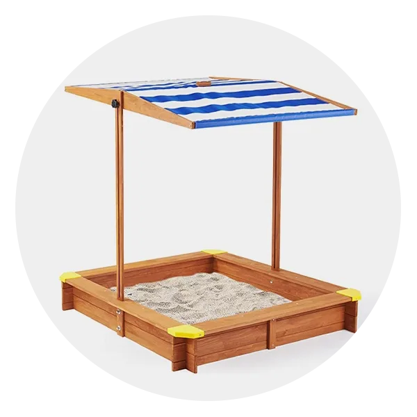 SoliWood Wooden Kids Sandbox with Cover